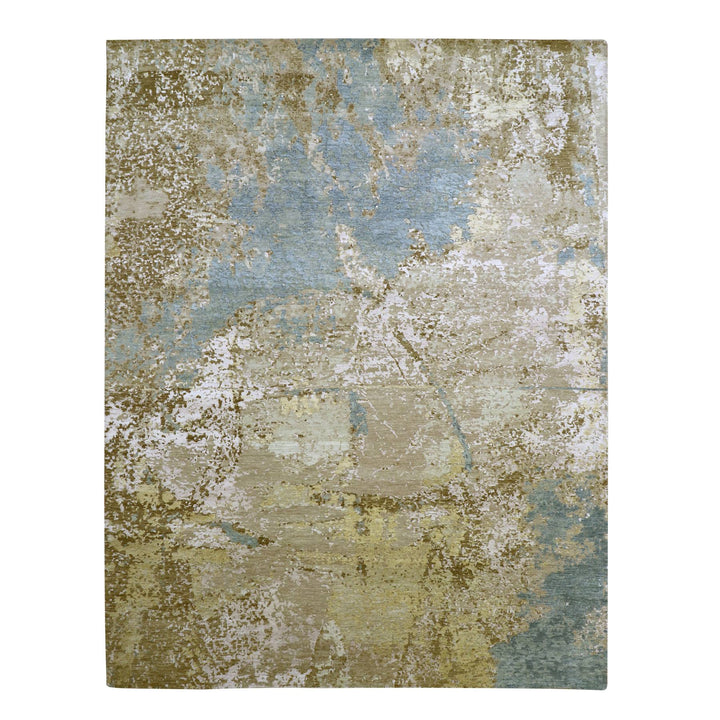 9'0" x 11'10" New Hand Knotted Brown Wool Rectangle Oriental Rug - MOA10283144