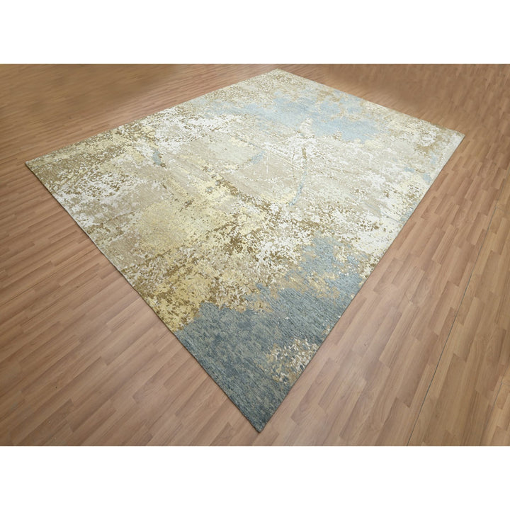 9'0" x 11'10" New Hand Knotted Brown Wool Rectangle Oriental Rug - MOA10283144