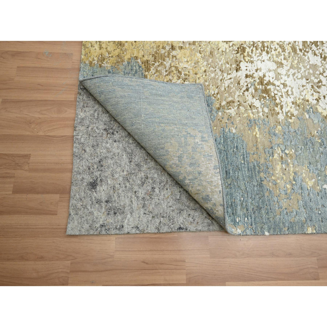 9'0" x 11'10" New Hand Knotted Brown Wool Rectangle Oriental Rug - MOA10283144