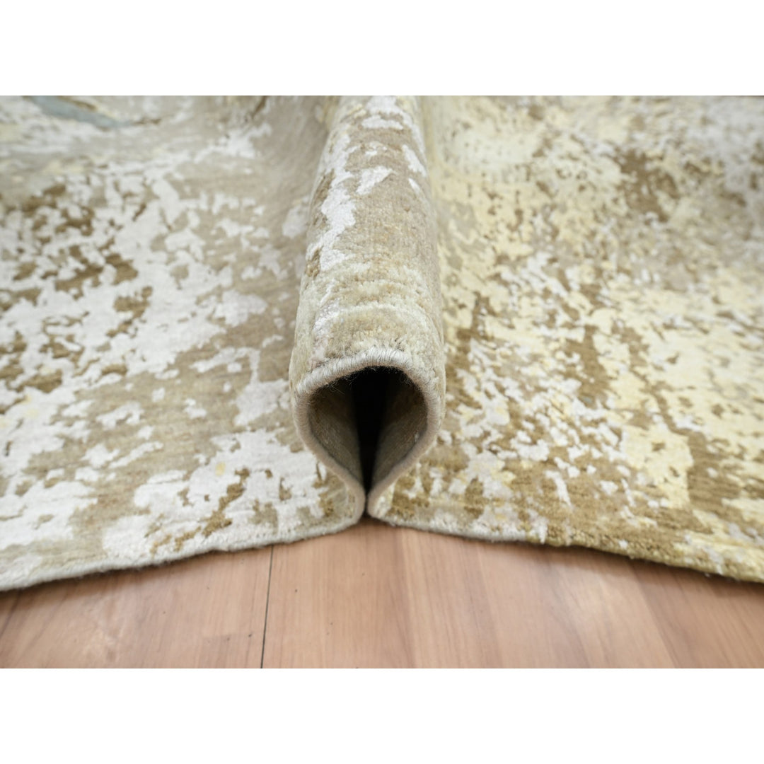 9'0" x 11'10" New Hand Knotted Brown Wool Rectangle Oriental Rug - MOA10283144