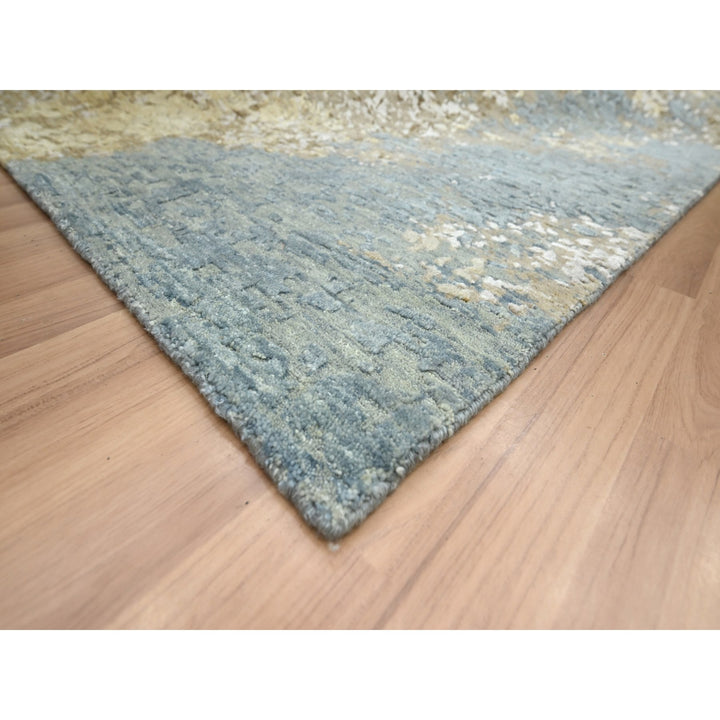 9'0" x 11'10" New Hand Knotted Brown Wool Rectangle Oriental Rug - MOA10283144