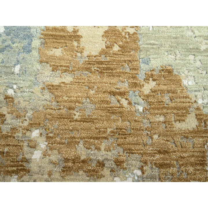 9'0" x 12'1" New Hand Knotted Brown Wool Rectangle Oriental Rug - MOA10283145