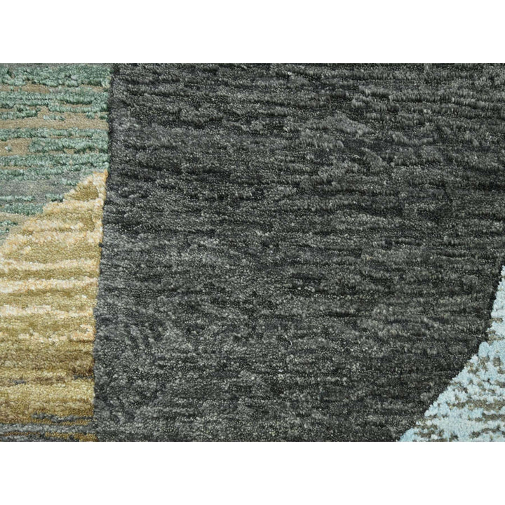 8'11" x 11'9" New Hand Knotted Brown Wool Rectangle Oriental Rug - MOA10283149