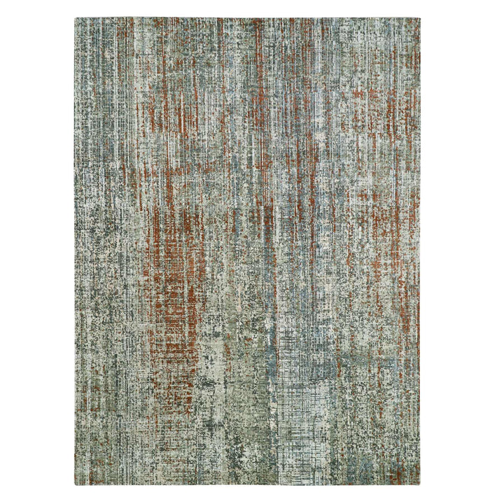 9'0" x 12'3" New Hand Knotted Beige Wool Rectangle Oriental Rug - MOA10283150