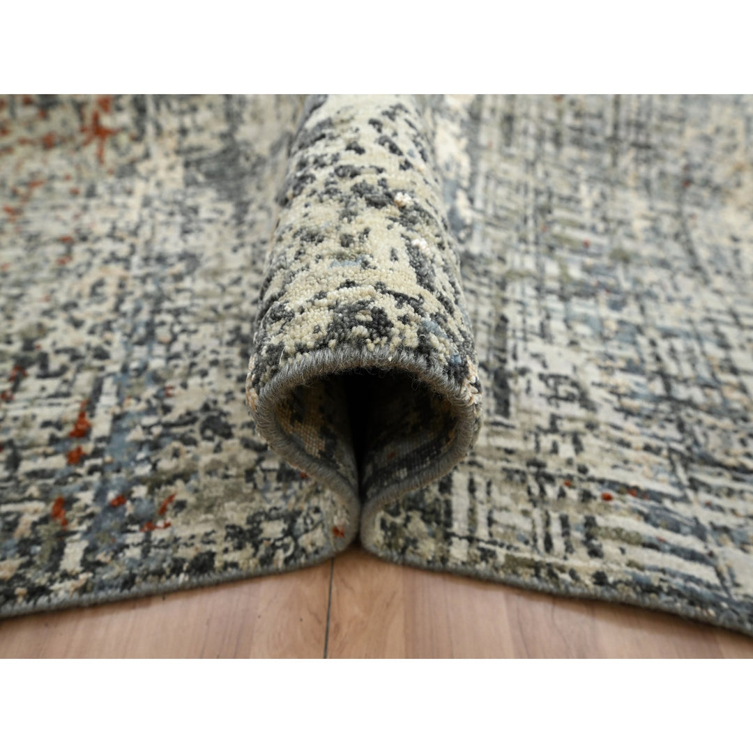 9'0" x 12'3" New Hand Knotted Beige Wool Rectangle Oriental Rug - MOA10283150
