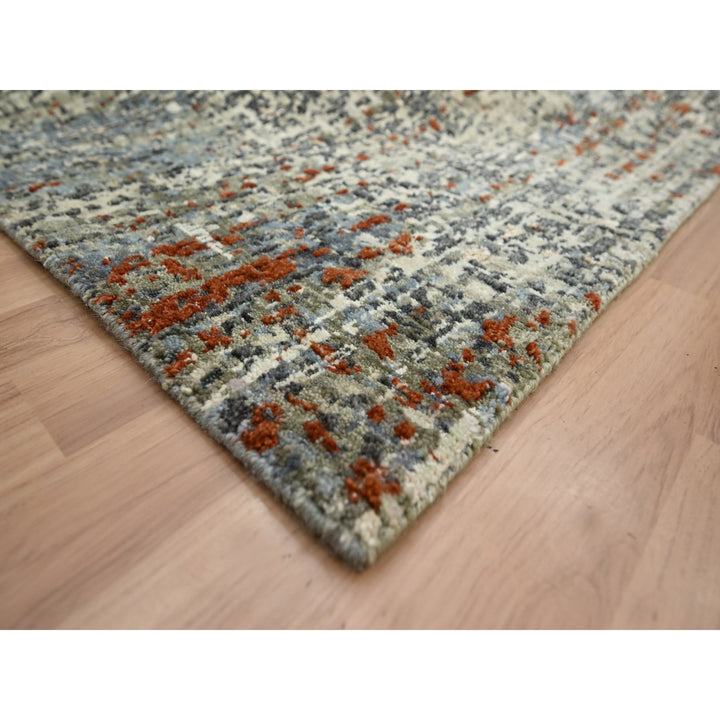 9'0" x 12'3" New Hand Knotted Beige Wool Rectangle Oriental Rug - MOA10283150