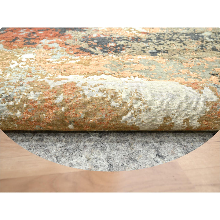 8'2" x 8'3" New Hand Knotted Beige Wool Round Oriental Rug - MOA10283154
