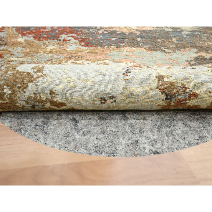 6'2" x 6'2" New Hand Knotted Brown Wool Round Oriental Rug - MOA10283156