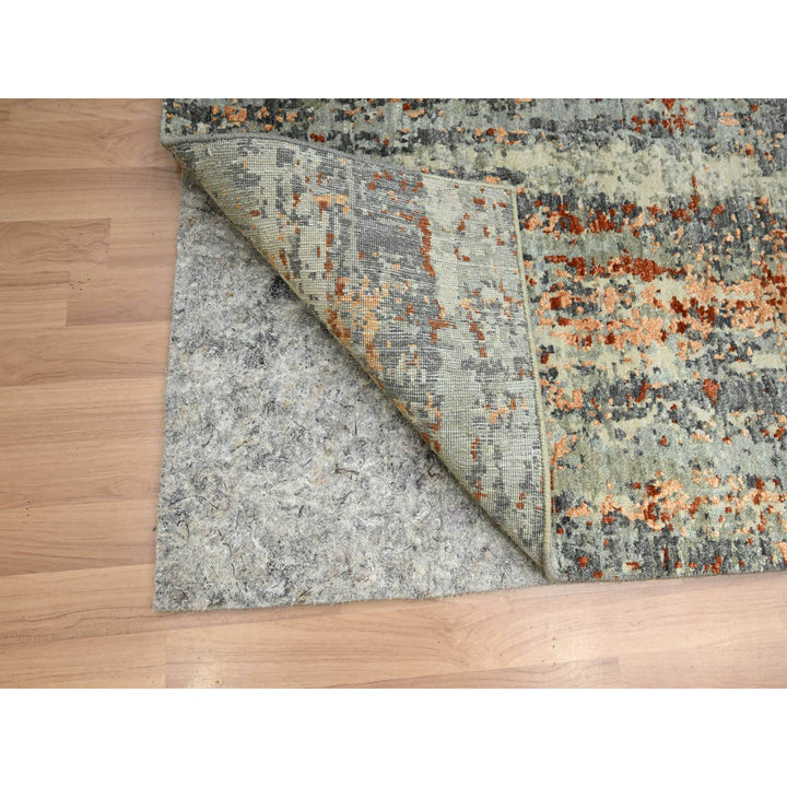 6'0" x 8'6" New Hand Knotted Grey Wool Rectangle Oriental Rug - MOA10283162