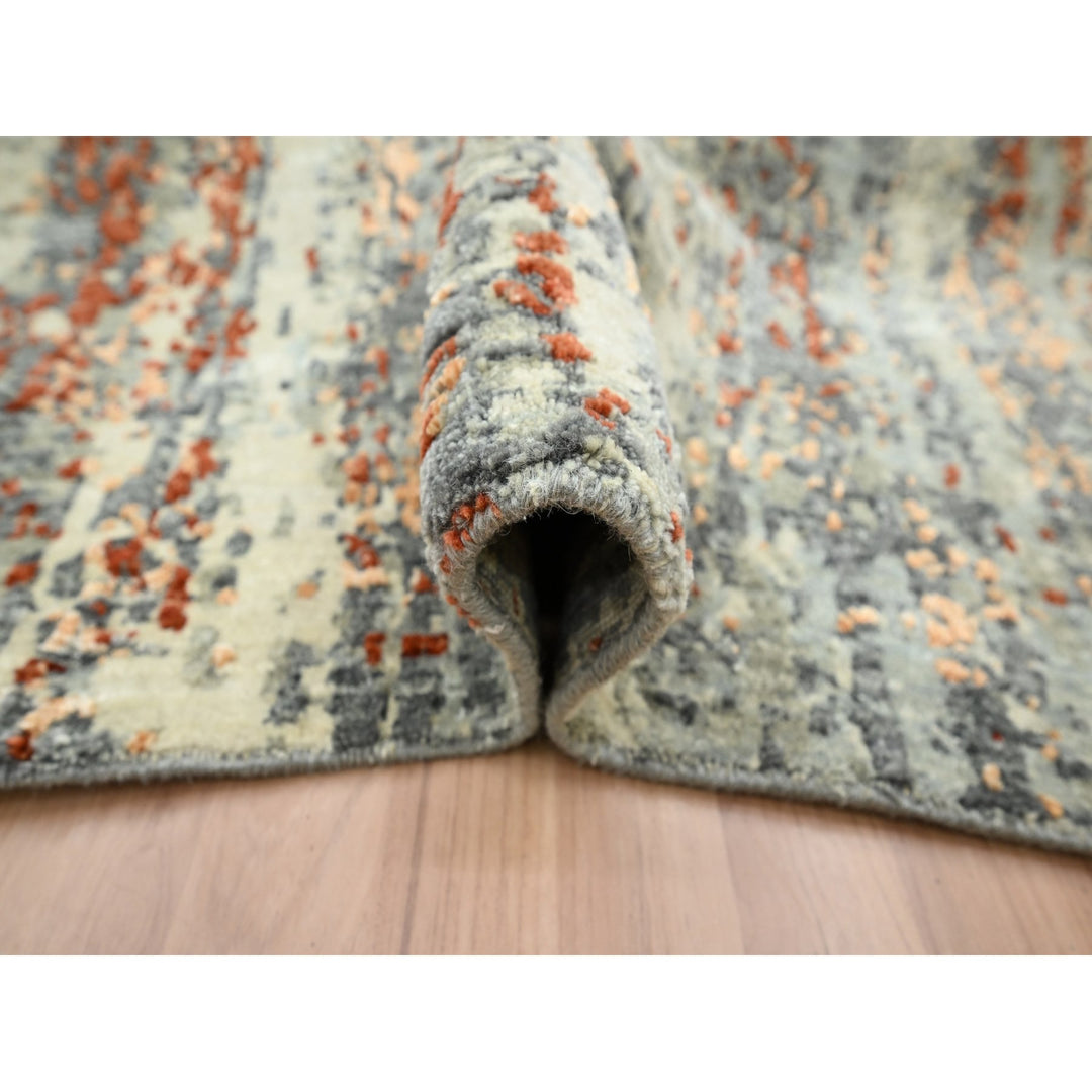 6'0" x 8'6" New Hand Knotted Grey Wool Rectangle Oriental Rug - MOA10283162