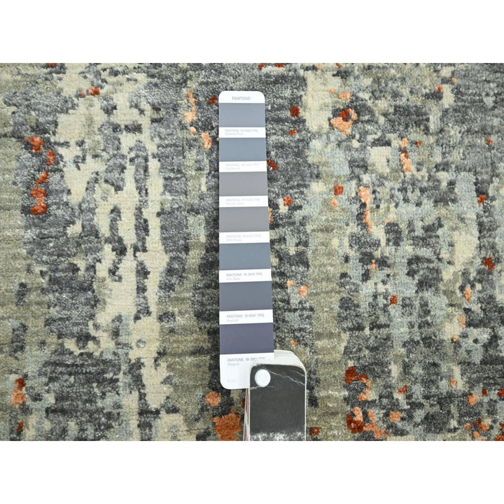 6'0" x 8'6" New Hand Knotted Grey Wool Rectangle Oriental Rug - MOA10283162