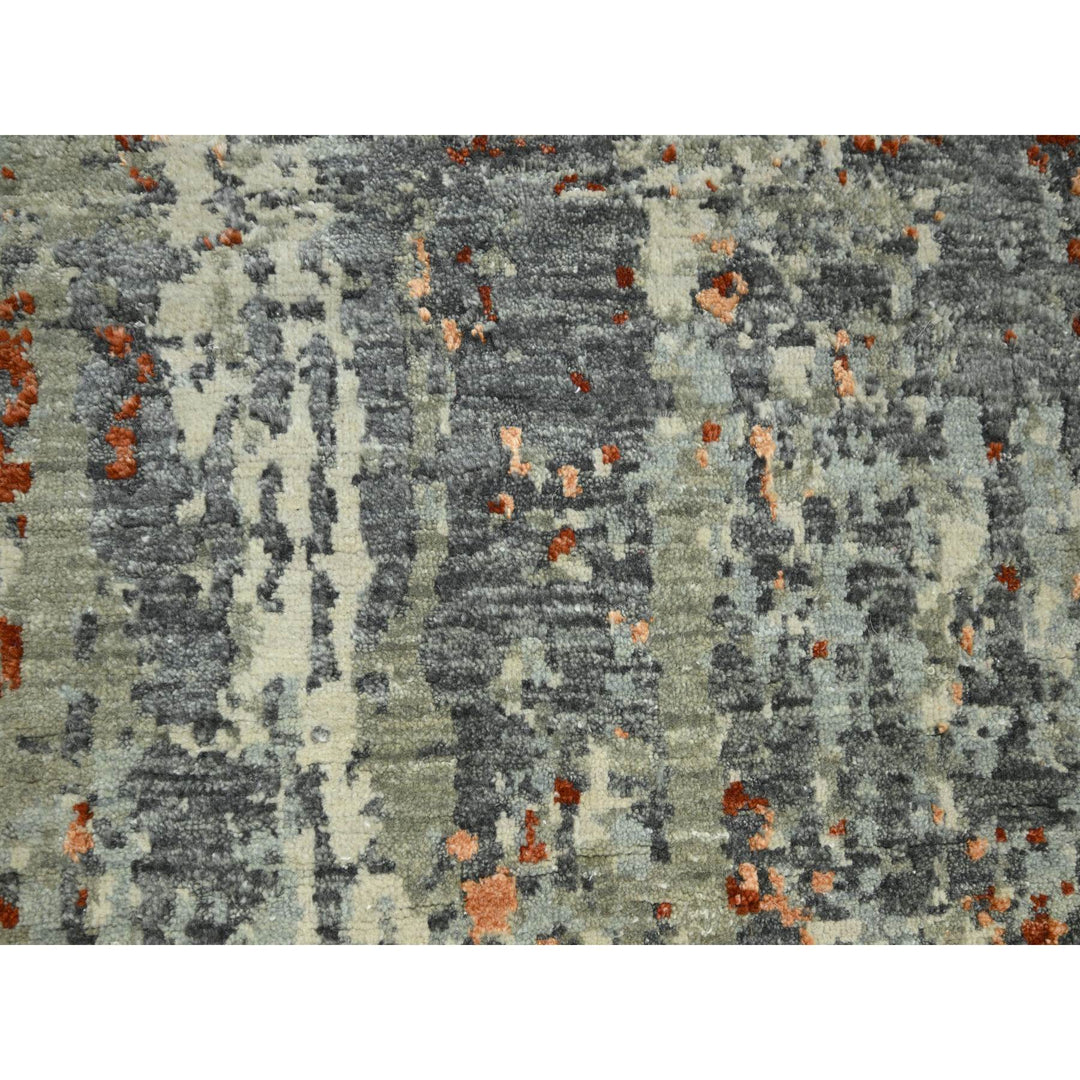 6'0" x 8'6" New Hand Knotted Grey Wool Rectangle Oriental Rug - MOA10283162