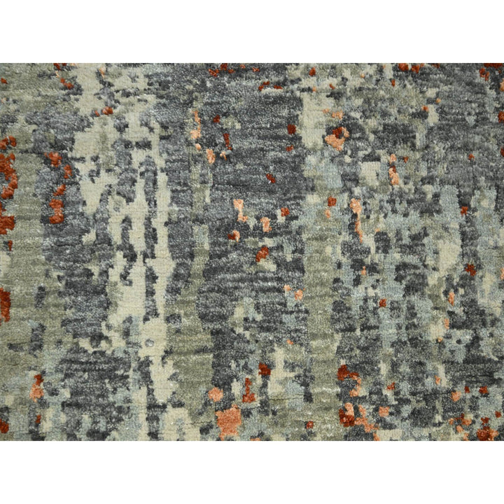 6'0" x 8'6" New Hand Knotted Grey Wool Rectangle Oriental Rug - MOA10283162