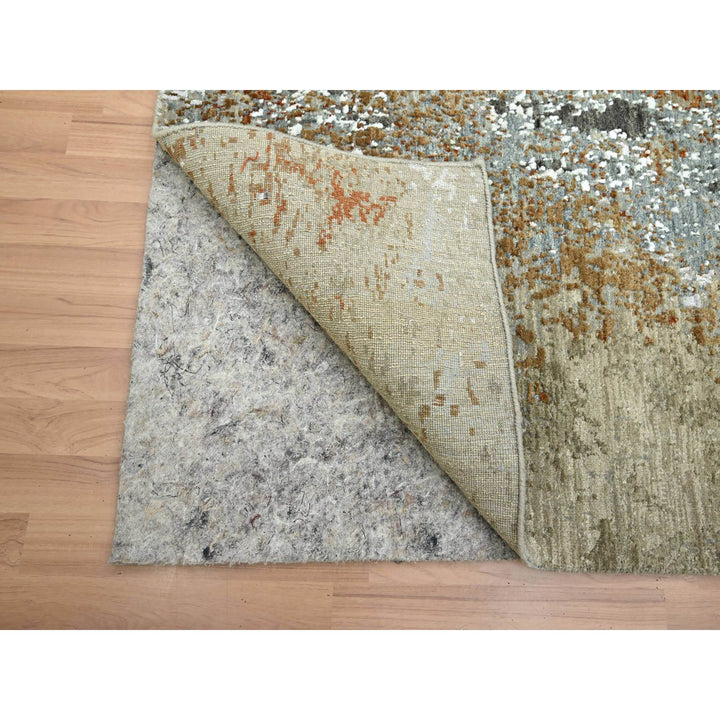 6'1" x 9'1" New Hand Knotted Grey Wool Rectangle Oriental Rug - MOA10283163