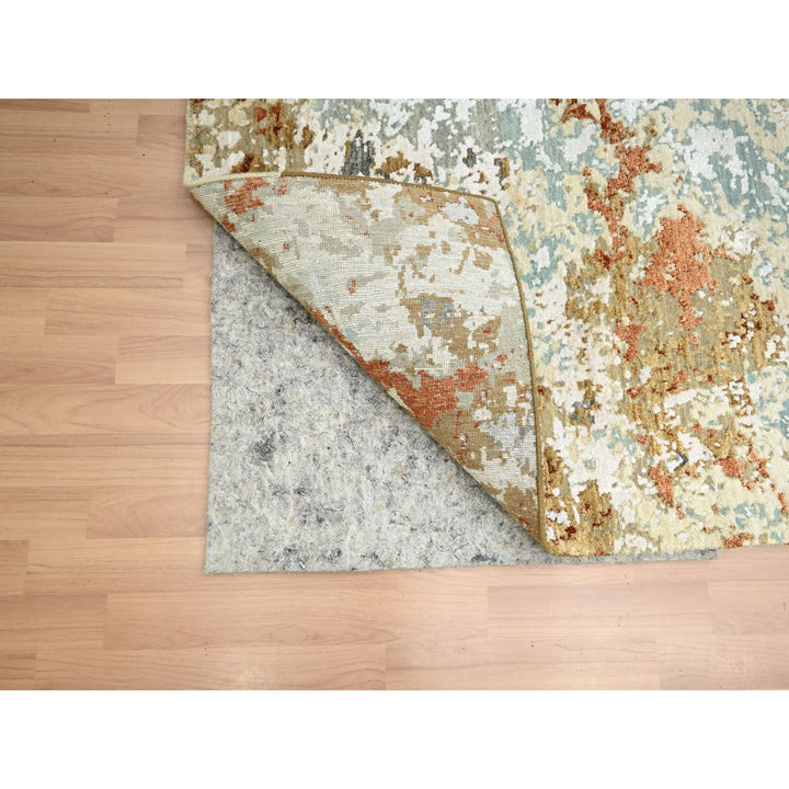 6'0" x 9'3" New Hand Knotted Grey Wool Rectangle Oriental Rug - MOA10283164