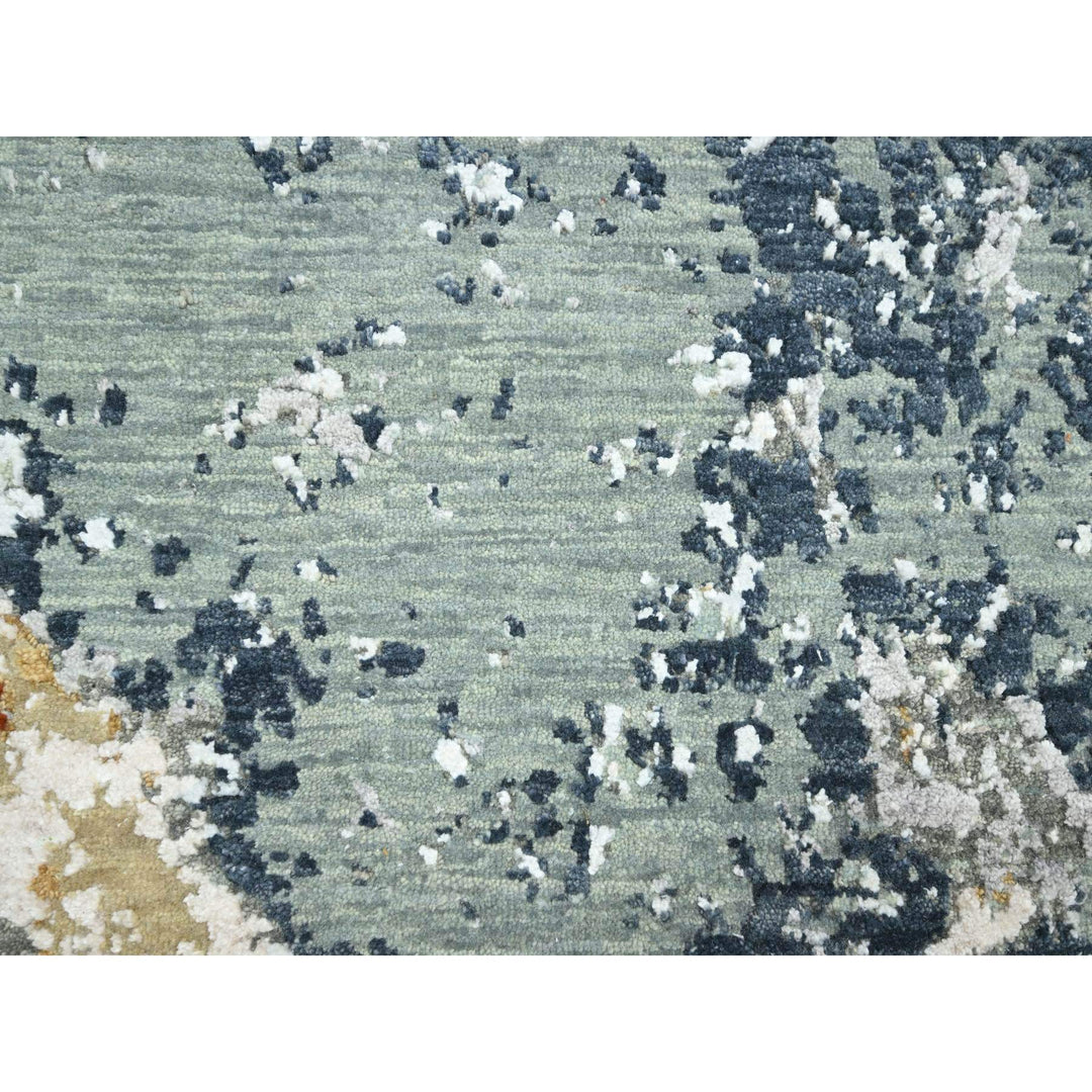 6'0" x 9'3" New Hand Knotted Grey Wool Rectangle Oriental Rug - MOA10283164