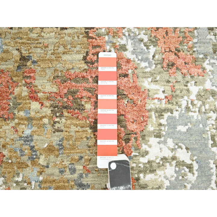 6'1" x 9'2" New Hand Knotted Grey Wool Rectangle Oriental Rug - MOA10283166