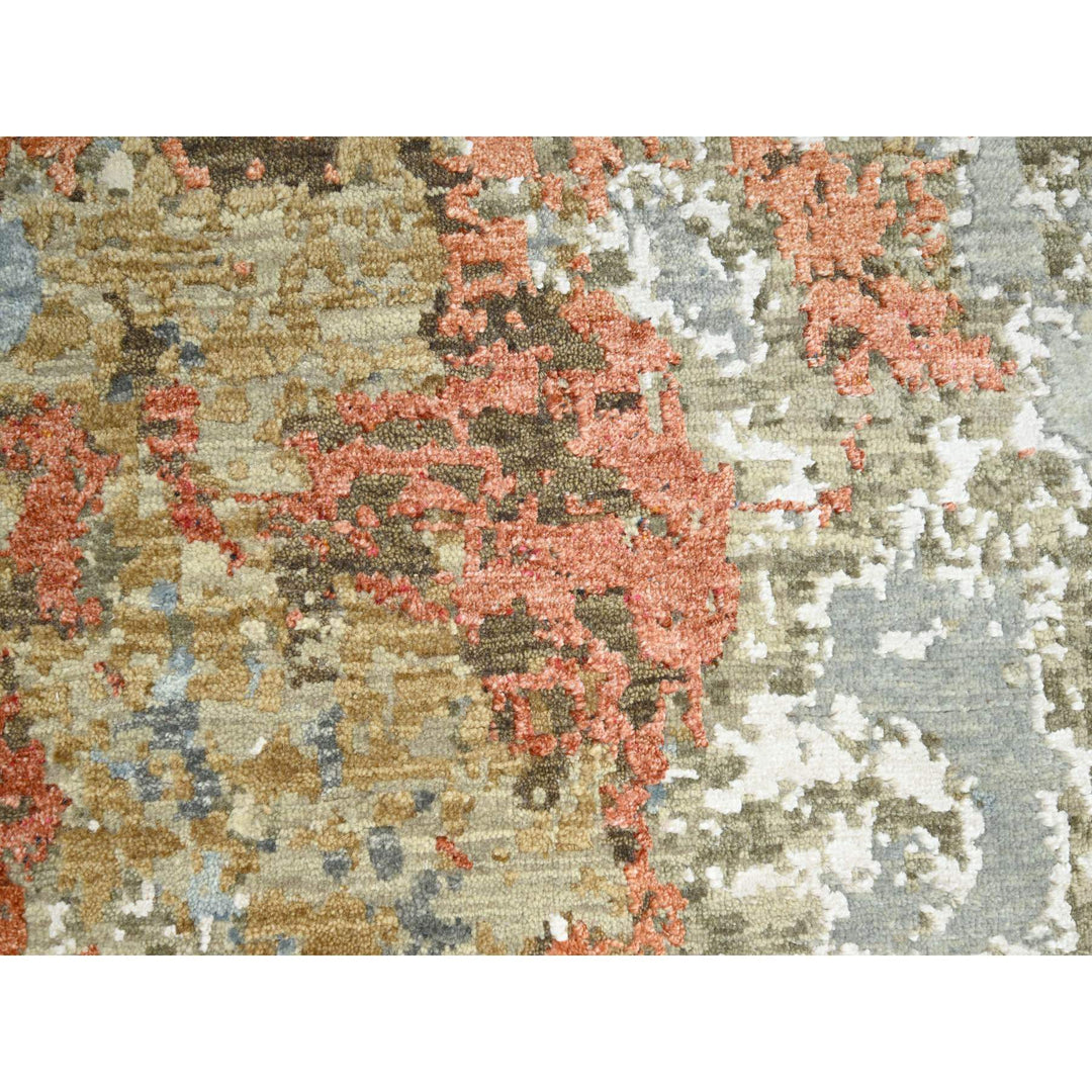 6'1" x 9'2" New Hand Knotted Grey Wool Rectangle Oriental Rug - MOA10283166