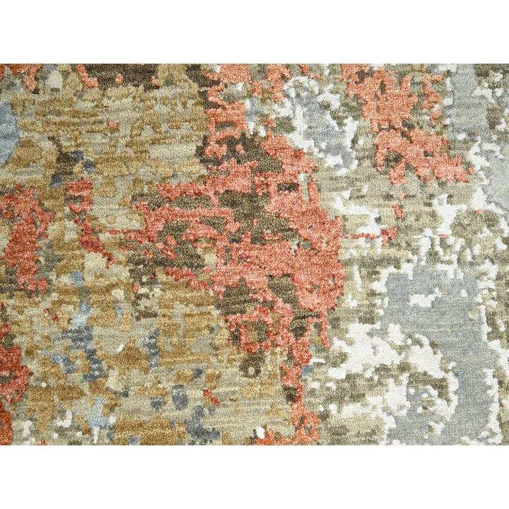 6'1" x 9'2" New Hand Knotted Grey Wool Rectangle Oriental Rug - MOA10283166