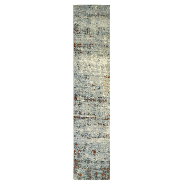 2'6" x 12'2" New Hand Knotted Beige Wool Runner Oriental Rug - MOA10283168