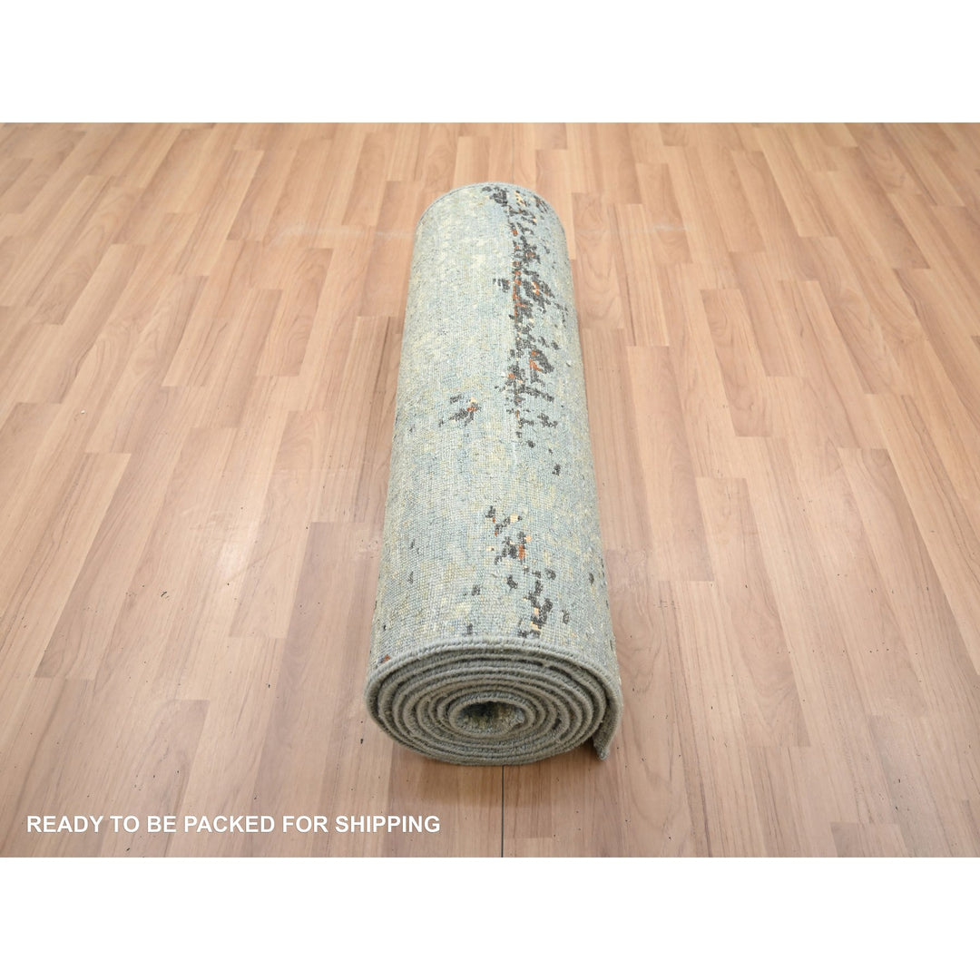 2'6" x 12'2" New Hand Knotted Beige Wool Runner Oriental Rug - MOA10283168