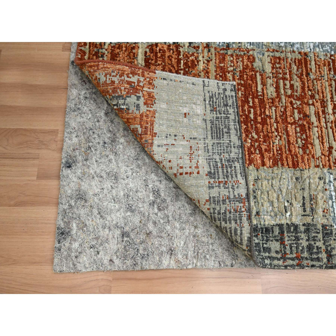 2'7" x 11'10" New Hand Knotted Orange Wool Runner Oriental Rug - MOA10283169