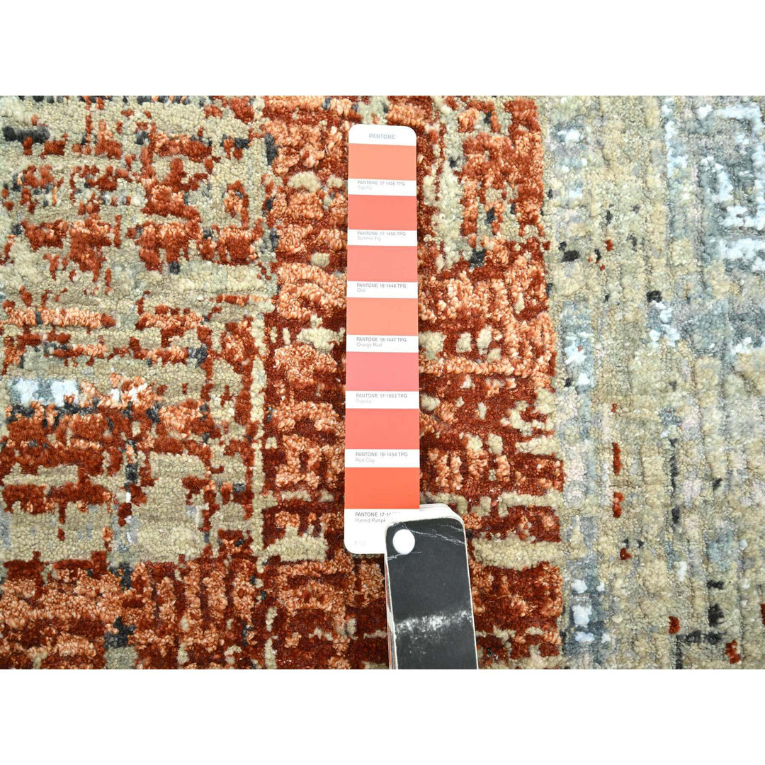 2'7" x 11'10" New Hand Knotted Orange Wool Runner Oriental Rug - MOA10283169
