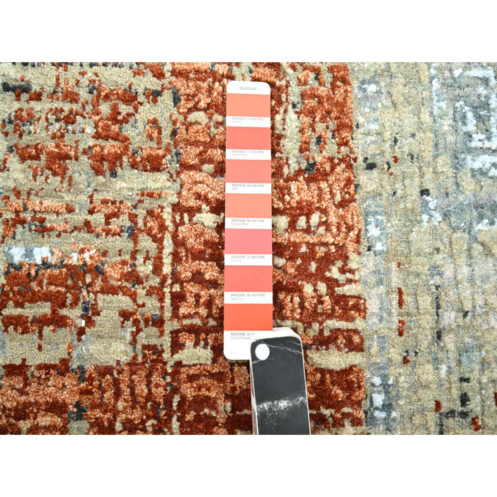 2'7" x 11'10" New Hand Knotted Orange Wool Runner Oriental Rug - MOA10283169