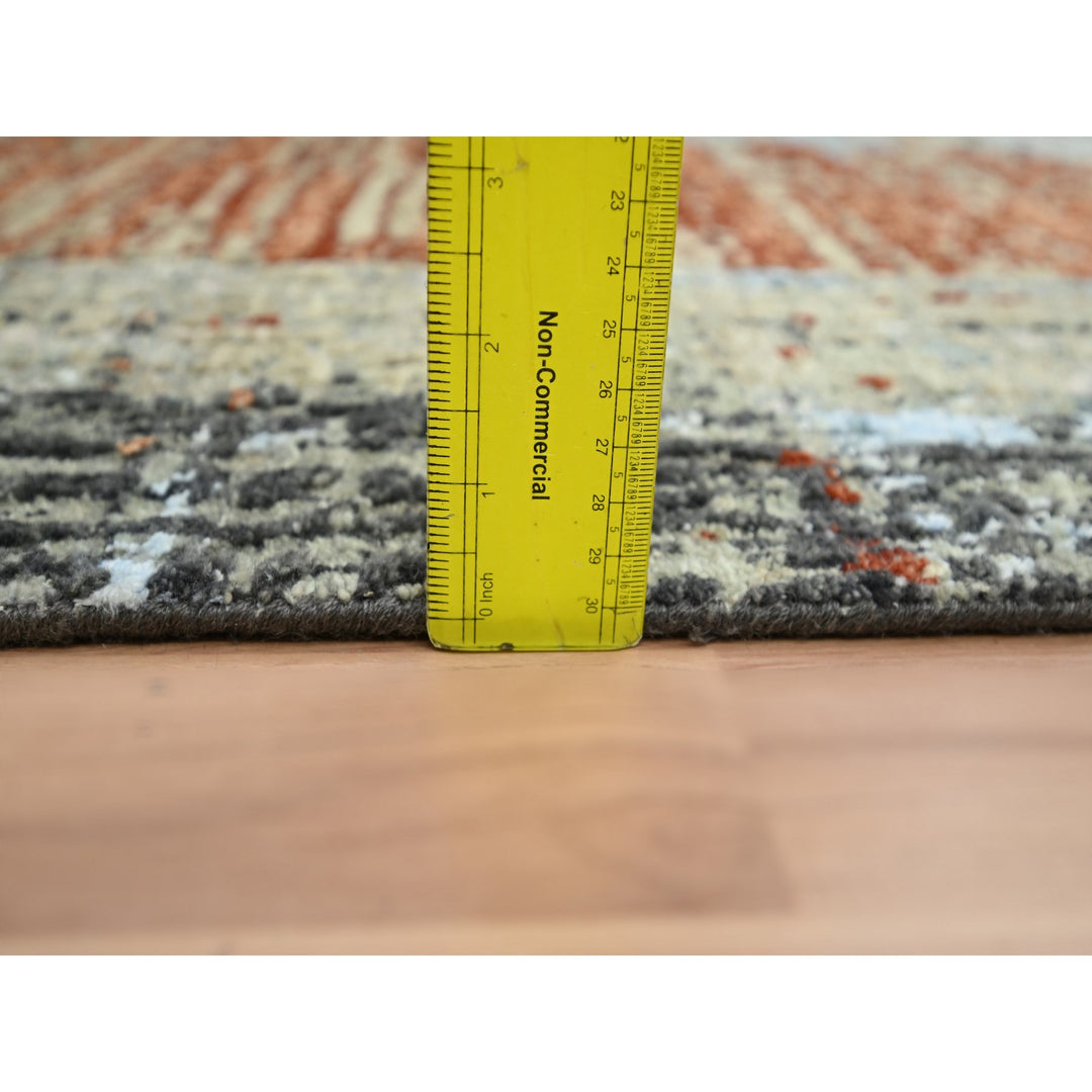 2'7" x 11'10" New Hand Knotted Orange Wool Runner Oriental Rug - MOA10283169