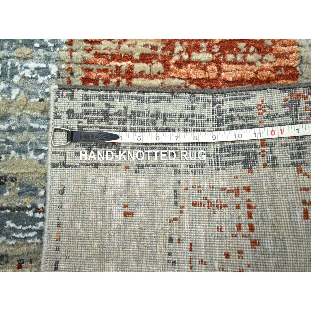 2'7" x 11'10" New Hand Knotted Orange Wool Runner Oriental Rug - MOA10283169