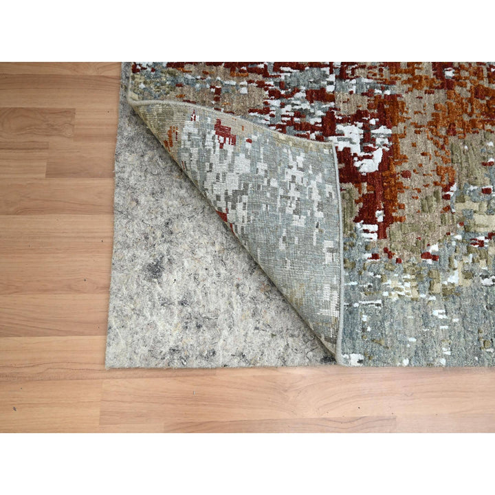 2'6" x 12'0" New Hand Knotted Grey Wool Runner Oriental Rug - MOA10283171
