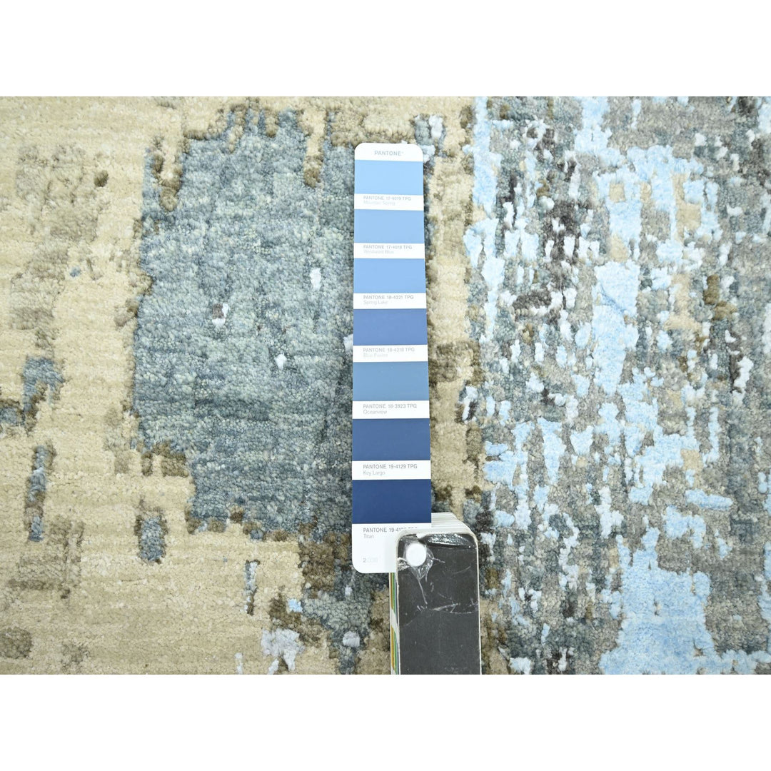 2'6" x 12'0" New Hand Knotted Grey Wool Runner Oriental Rug - MOA10283171