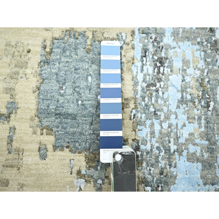 2'6" x 12'0" New Hand Knotted Grey Wool Runner Oriental Rug - MOA10283171