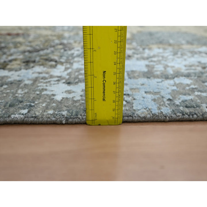 2'6" x 12'0" New Hand Knotted Grey Wool Runner Oriental Rug - MOA10283171