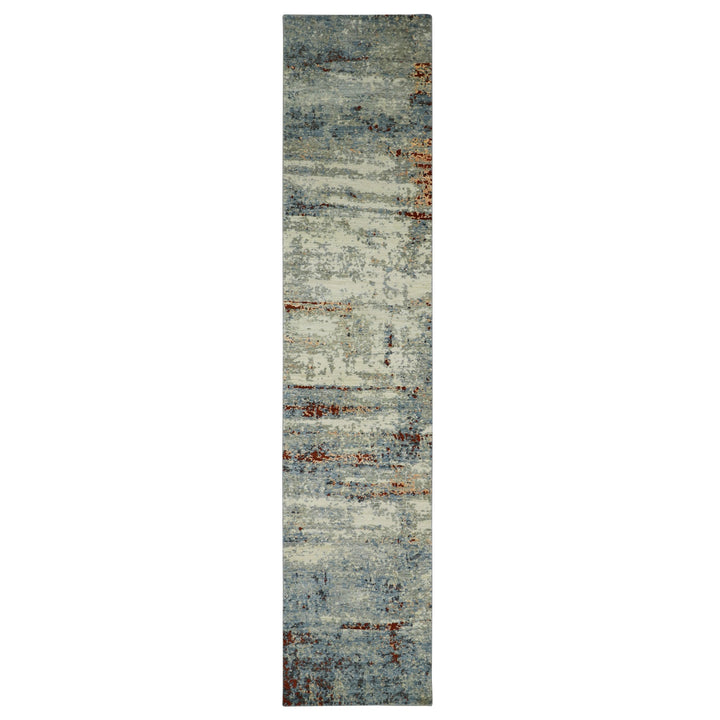 2'6" x 12'2" New Hand Knotted Beige Wool Runner Oriental Rug - MOA10283173
