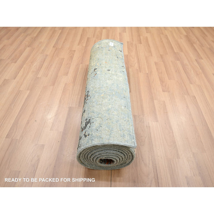 2'6" x 12'2" New Hand Knotted Beige Wool Runner Oriental Rug - MOA10283173