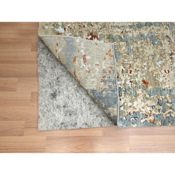2'5" x 10'0" New Hand Knotted Grey Wool Runner Oriental Rug - MOA10283175