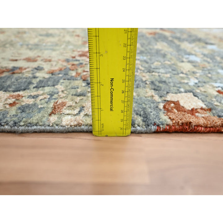 2'5" x 10'0" New Hand Knotted Grey Wool Runner Oriental Rug - MOA10283175