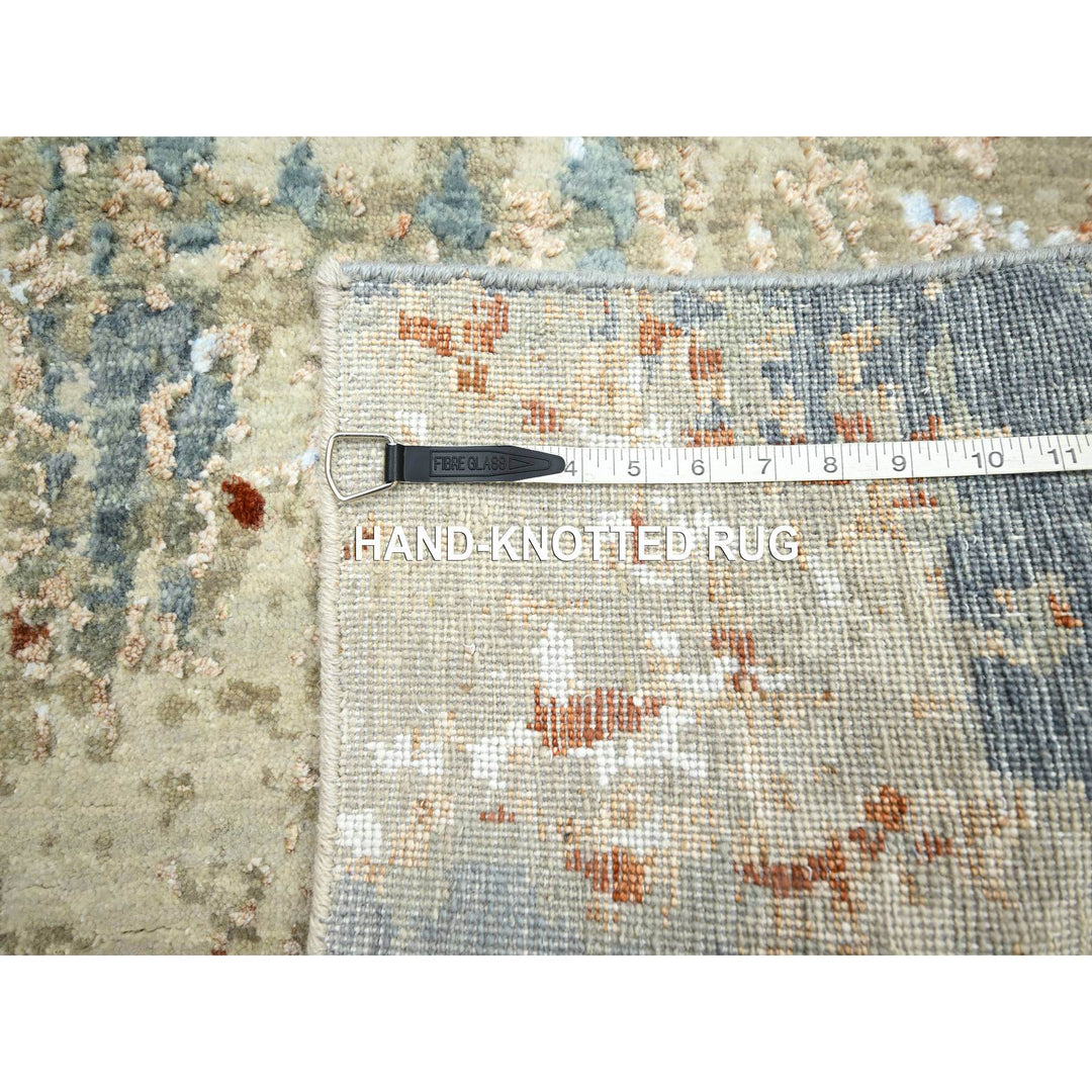 2'5" x 10'0" New Hand Knotted Grey Wool Runner Oriental Rug - MOA10283175