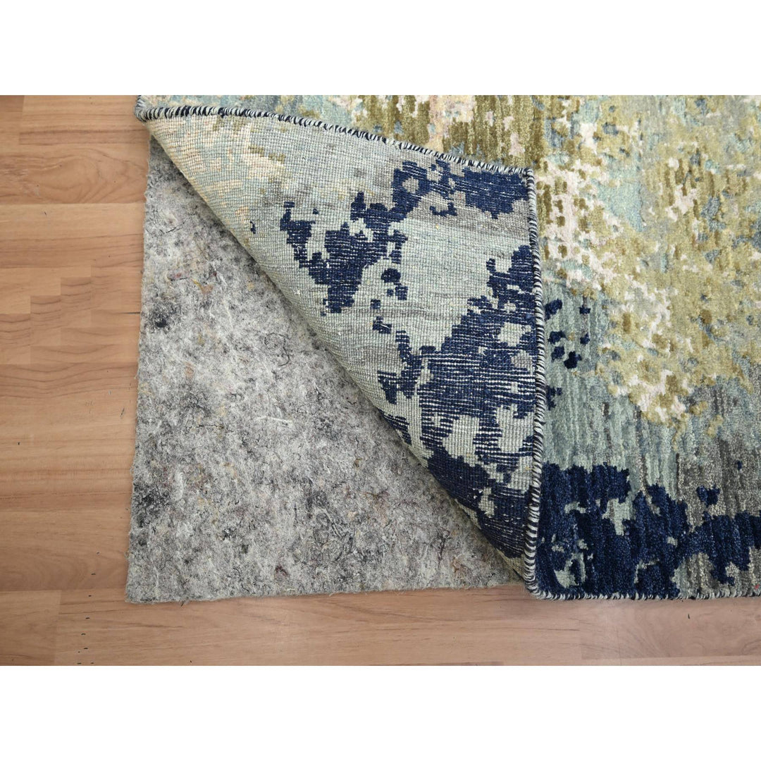 2'6" x 9'11" New Hand Knotted Grey Wool Runner Oriental Rug - MOA10283176