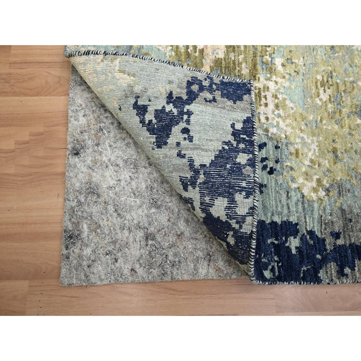 2'6" x 9'11" New Hand Knotted Grey Wool Runner Oriental Rug - MOA10283176