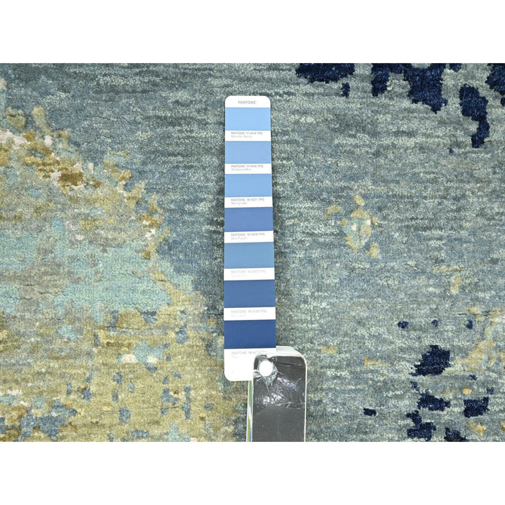 2'6" x 9'11" New Hand Knotted Grey Wool Runner Oriental Rug - MOA10283176