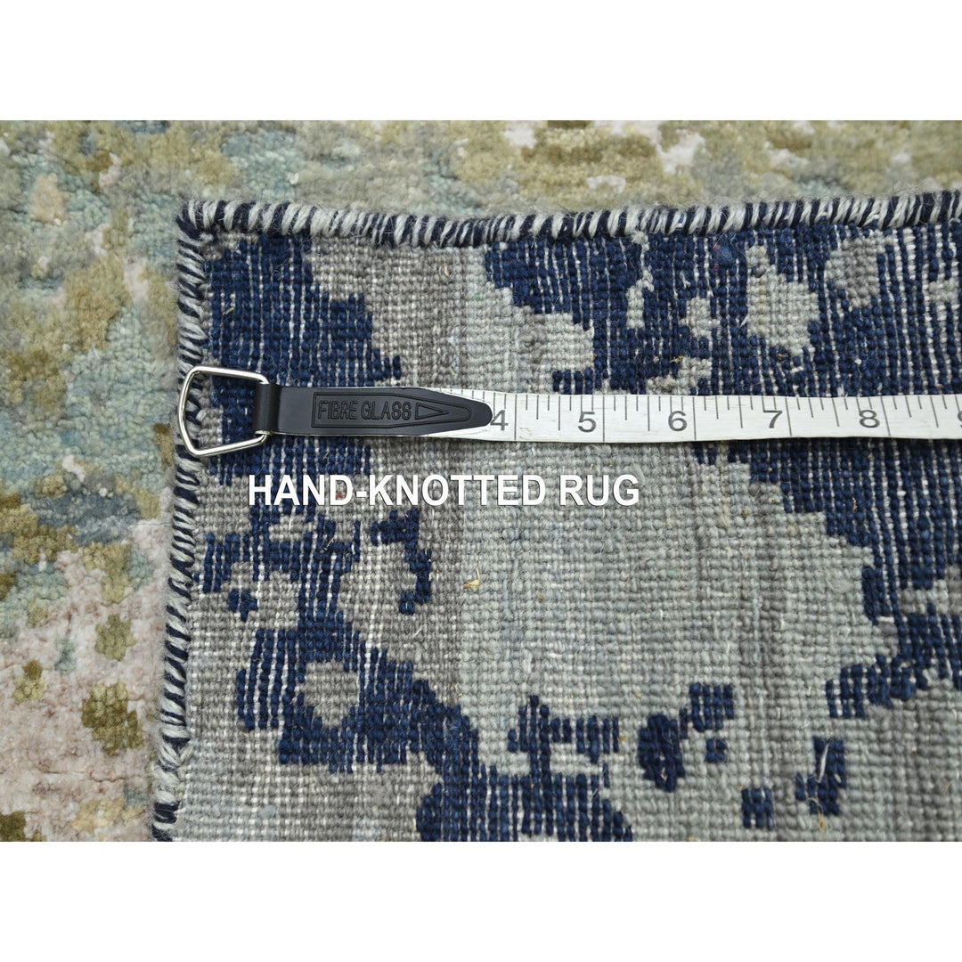 2'6" x 9'11" New Hand Knotted Grey Wool Runner Oriental Rug - MOA10283176