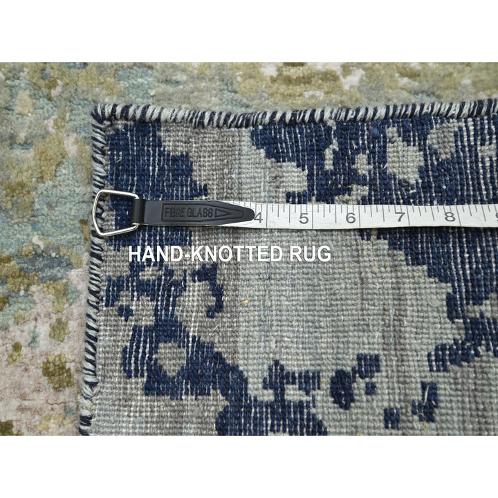 2'6" x 9'11" New Hand Knotted Grey Wool Runner Oriental Rug - MOA10283176