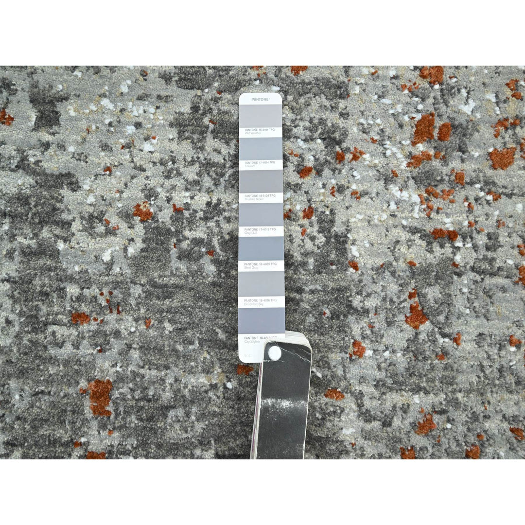 4'0" x 5'8" New Hand Knotted Grey Wool Rectangle Oriental Rug - MOA10283181