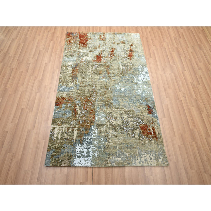 4'0" x 6'0" New Hand Knotted Brown Wool Rectangle Oriental Rug - MOA10283182