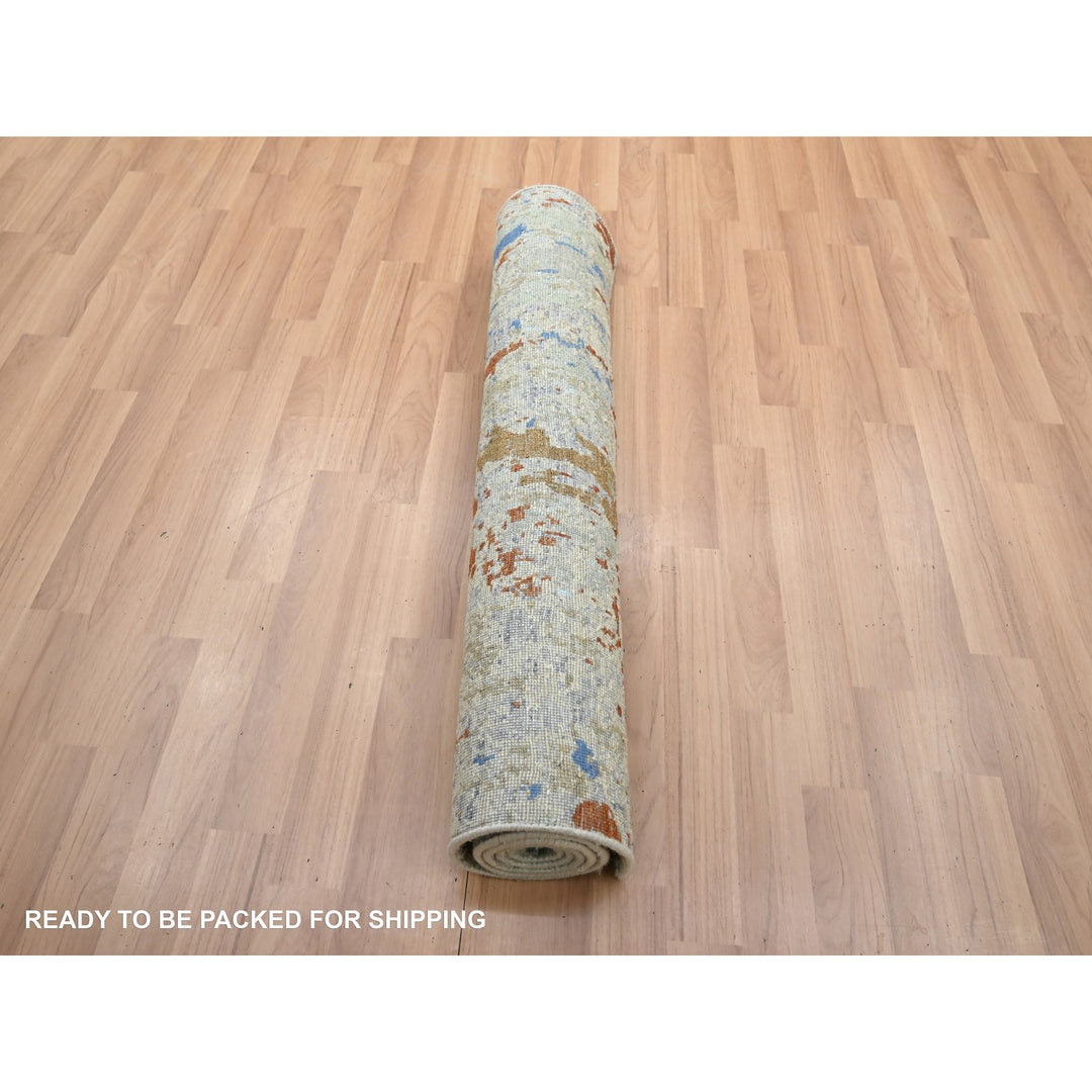 3'0" x 5'1" New Hand Knotted Beige Wool Rectangle Oriental Rug - MOA10283188