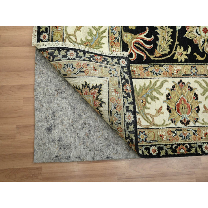 9'2" x 12'1" New Hand Knotted Black Wool Rectangle Oriental Rug - MOA10283193