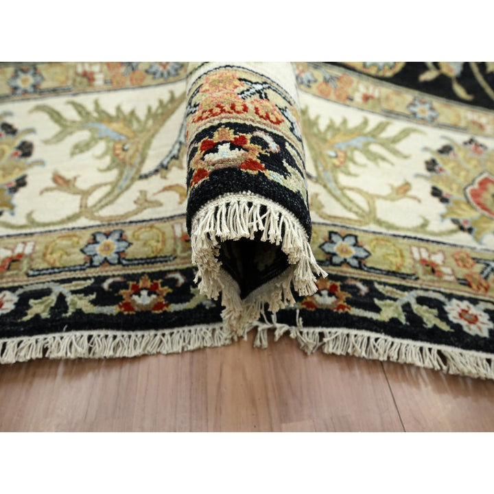9'2" x 12'1" New Hand Knotted Black Wool Rectangle Oriental Rug - MOA10283193