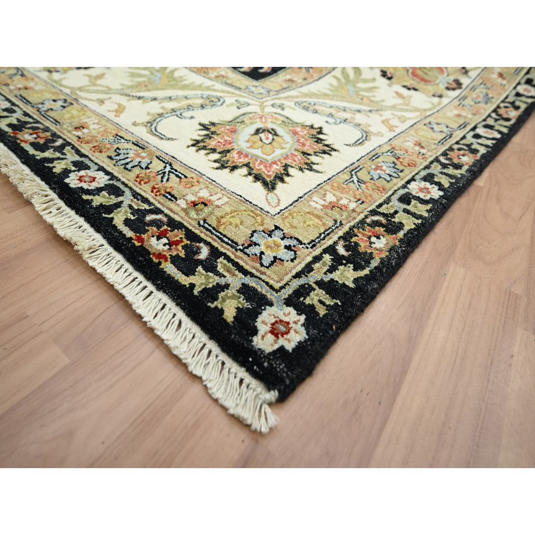 9'2" x 12'1" New Hand Knotted Black Wool Rectangle Oriental Rug - MOA10283193